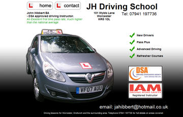 screen shot of the jhdriving website