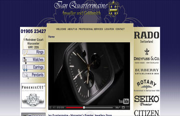 screen shot of the Ian Quartermaine website